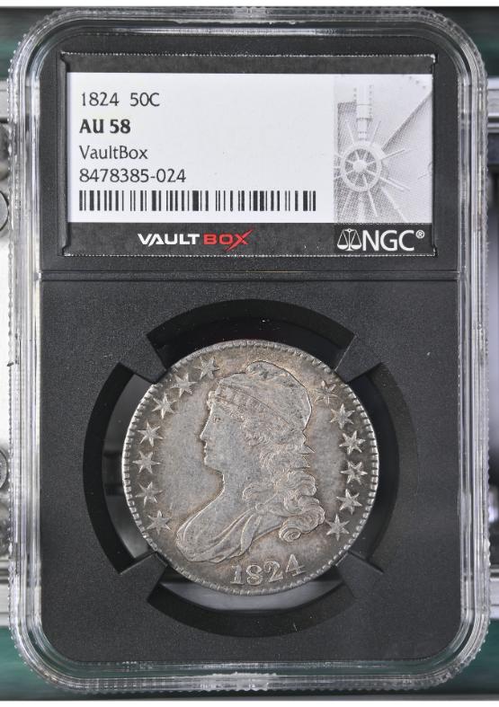 1824 50C NGC AU58 FRONT