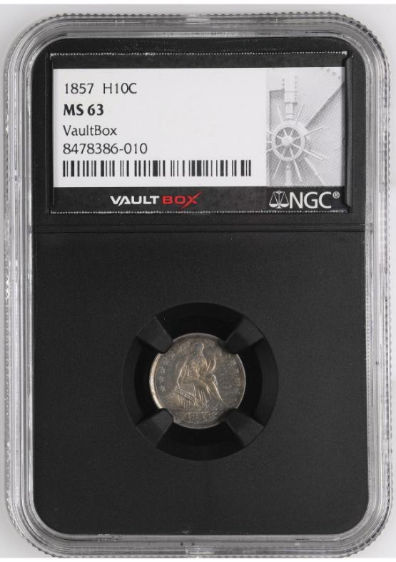 1857 H10C NGC MS63 FRONT