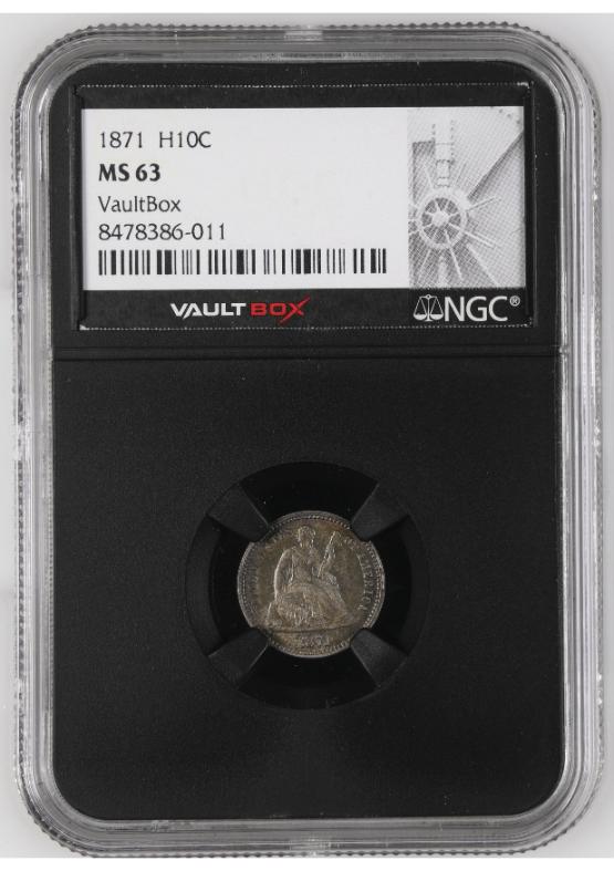 1871 H10C NGC MS63 FRONT