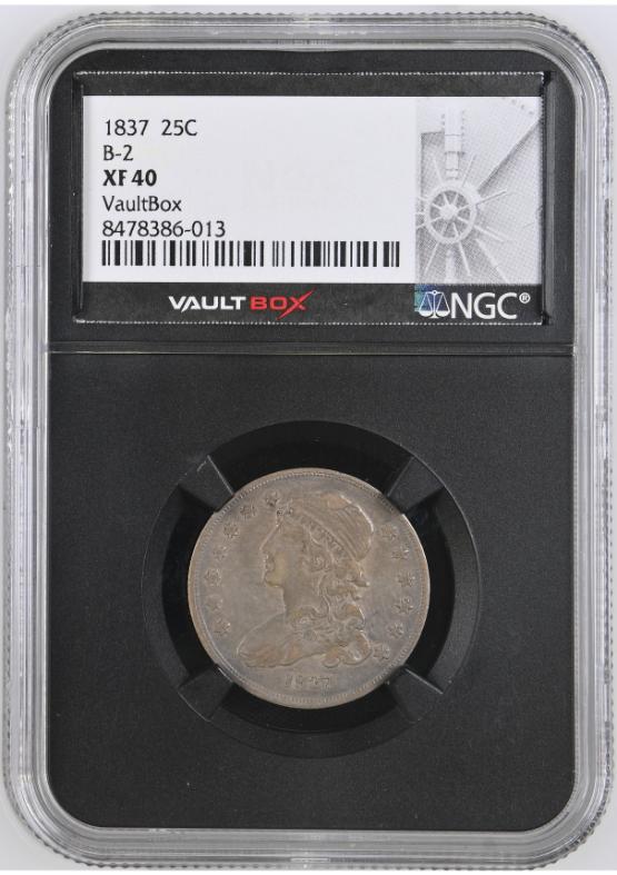 1837 25C B-2 NGC XF40 FRONT