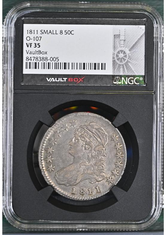1811 SMALL 8 50C O-107 NGC VF35 FRONT