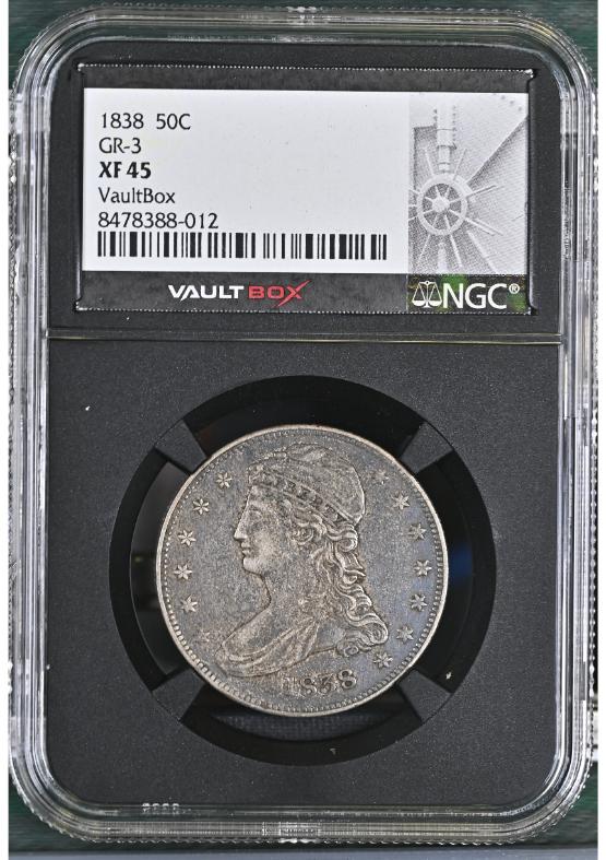 1838 50C GR-3 NGC XF45 FRONT