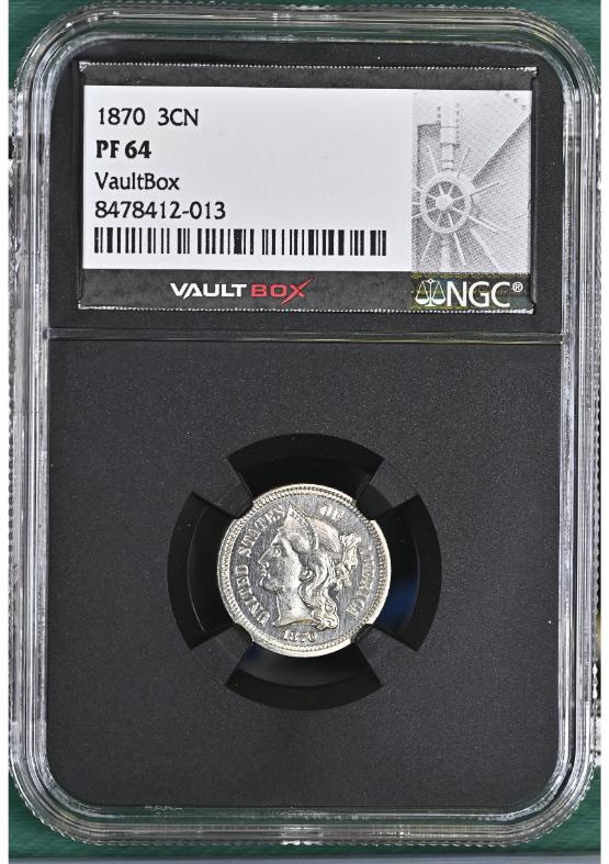 1870 3CN NGC PF64 FRONT