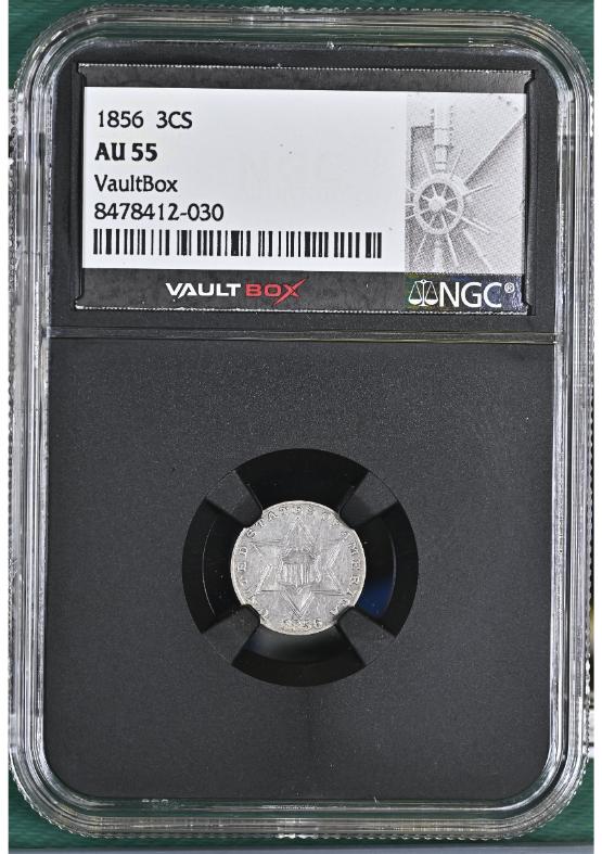 1856 3CS NGC AU55 FRONT