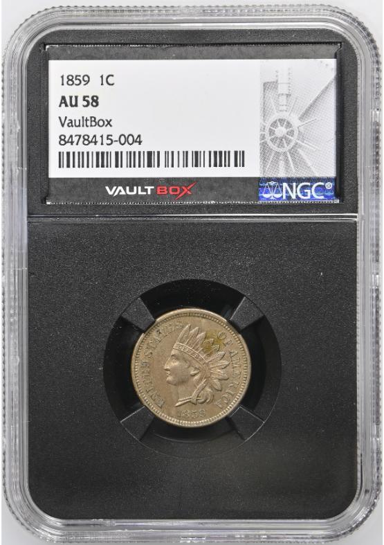 1859 1C NGC AU58 FRONT