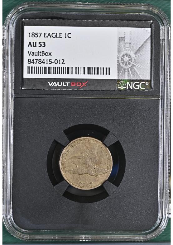 1857 EAGLE 1C NGC AU53 FRONT