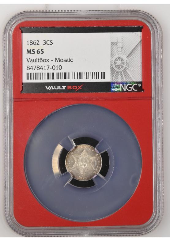 1862 3CS NGC MS65 FRONT