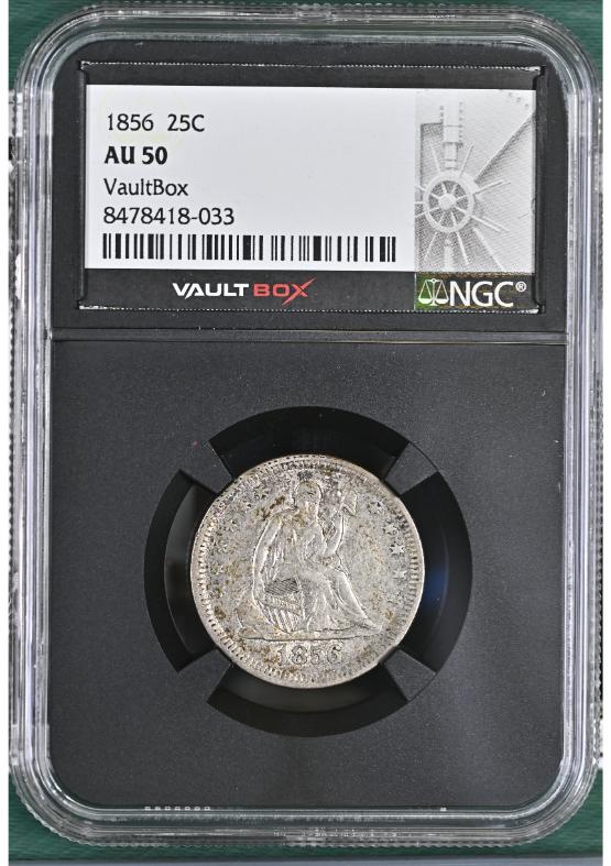 1856 25C NGC AU50 FRONT