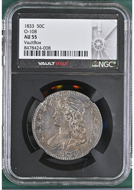1833 50C O-108 NGC AU55 FRONT
