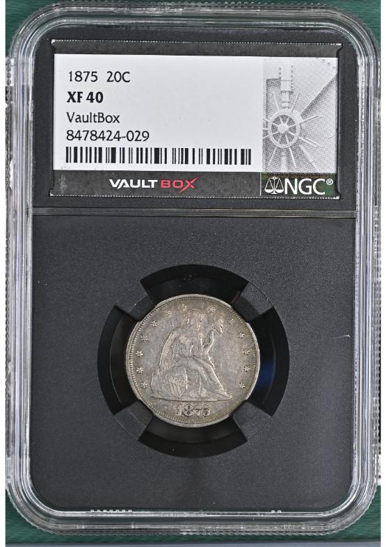 1875 20C NGC XF40 FRONT