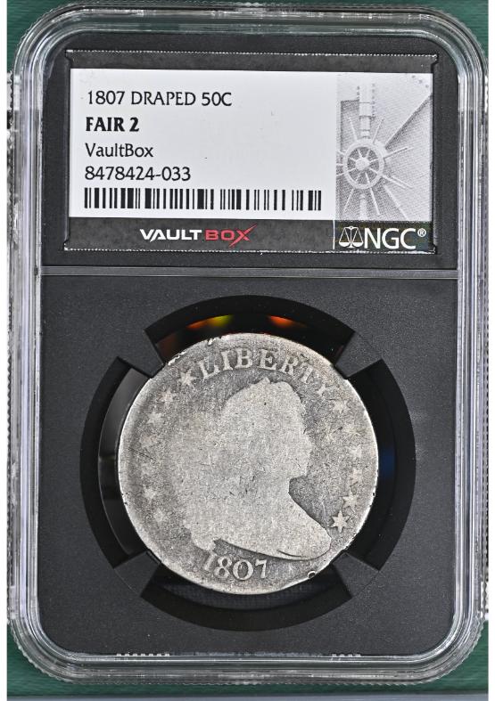 1807 DRAPED 50C NGC FAIR 2 FRONT
