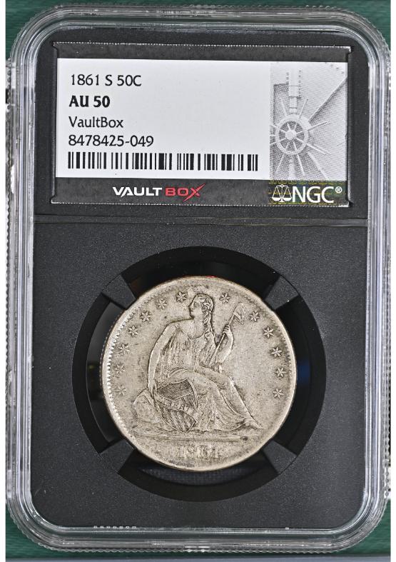 1861-S 50C NGC AU50 FRONT