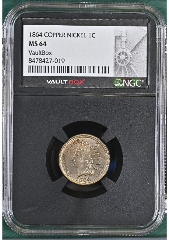 1864 COPPER NICKEL 1C NGC MS64 FRONT