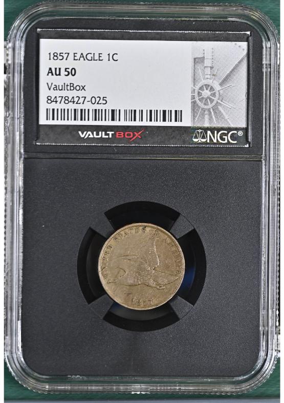 1857 EAGLE 1C NGC AU50 FRONT