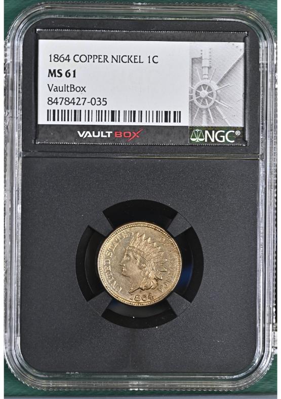 1864 COPPER NICKEL 1C NGC MS61 FRONT