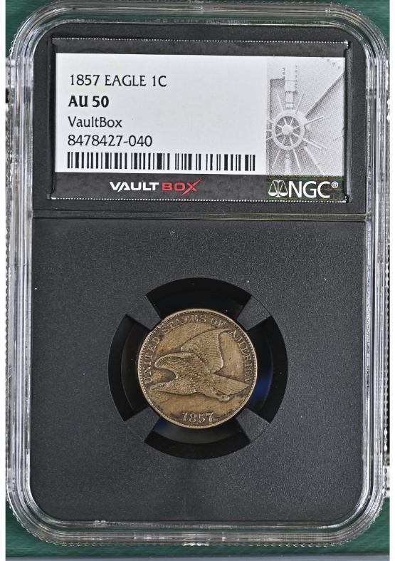 1857 EAGLE 1C NGC AU50 FRONT