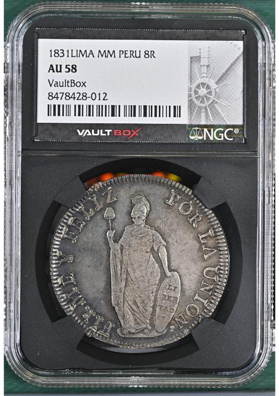1831LIMA MM PERU 8R NGC AU58 FRONT