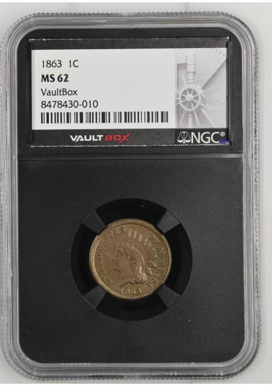 1863 1C NGC MS62 FRONT