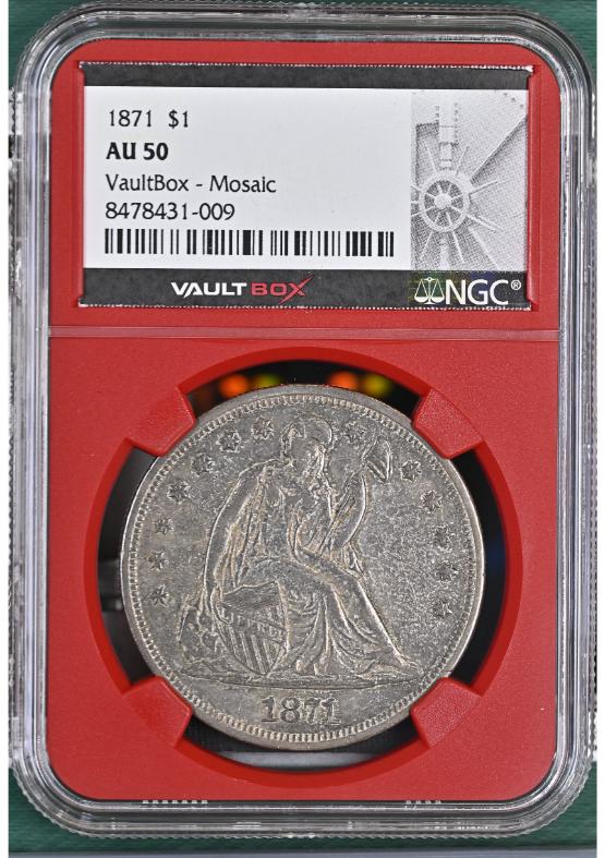 1871 $1 NGC AU50 FRONT