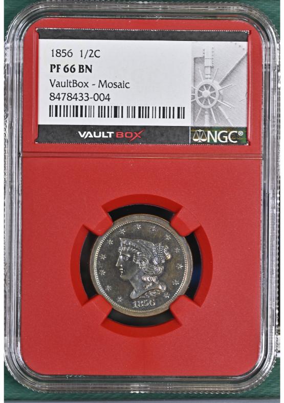 1856 1/2C NGC PF66BN FRONT