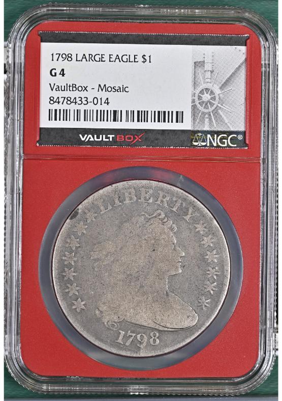 1798 LARGE EAGLE $1 NGC G4 FRONT