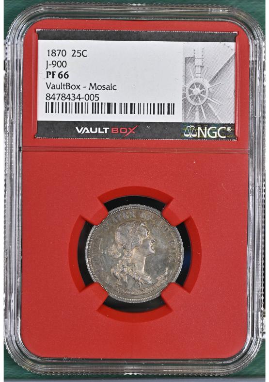 1870 25C J-900 NGC PF66 FRONT