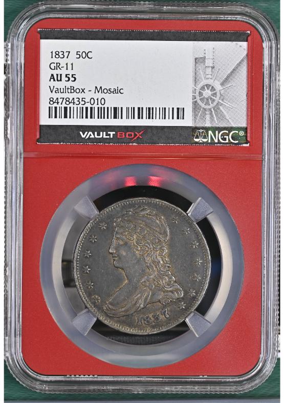 1837 50C GR-11 NGC AU55 FRONT
