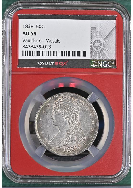 1838 50C NGC AU58 FRONT