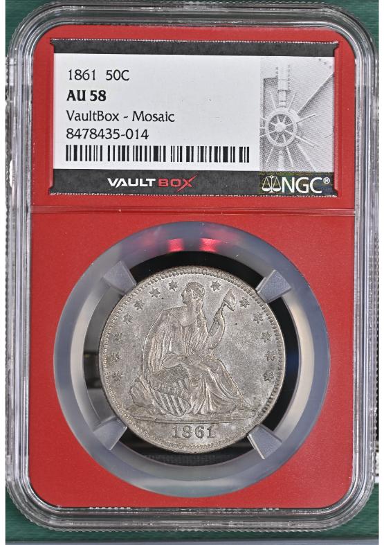 1861 50C NGC AU58 FRONT