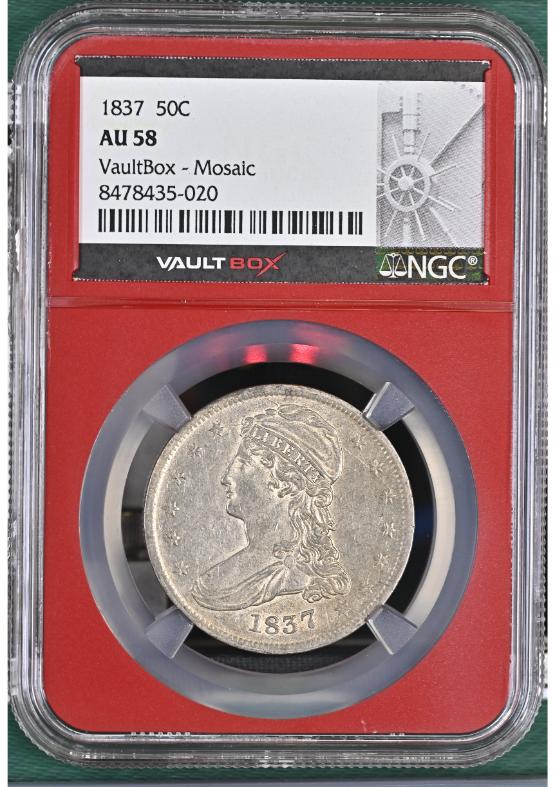 1837 50C NGC AU58 FRONT