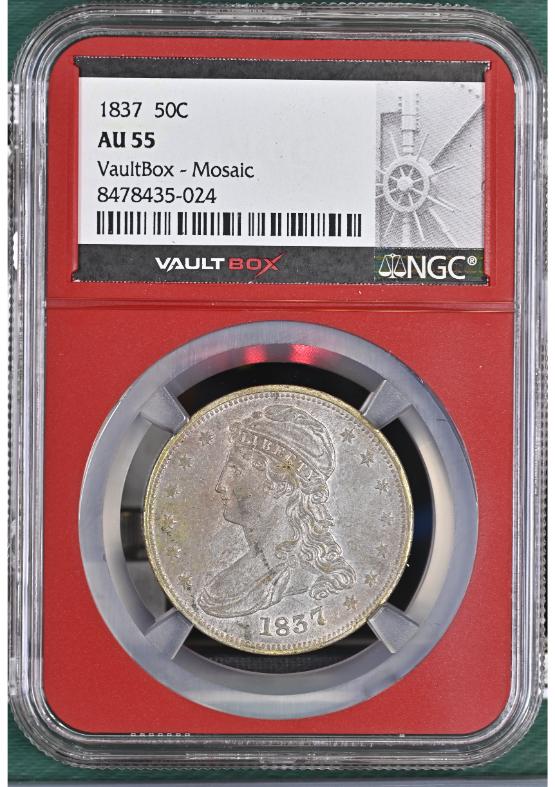 1837 50C NGC AU55 FRONT