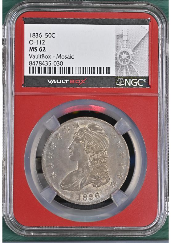 1836 50C O-112 NGC MS62 FRONT