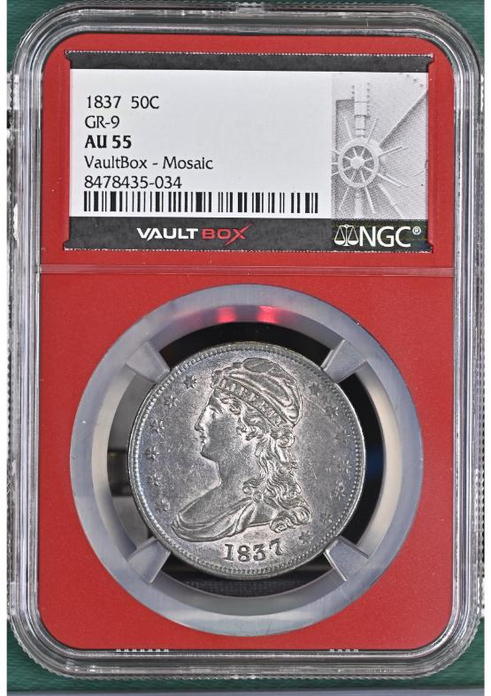 1837 50C GR-9 NGC AU55 FRONT