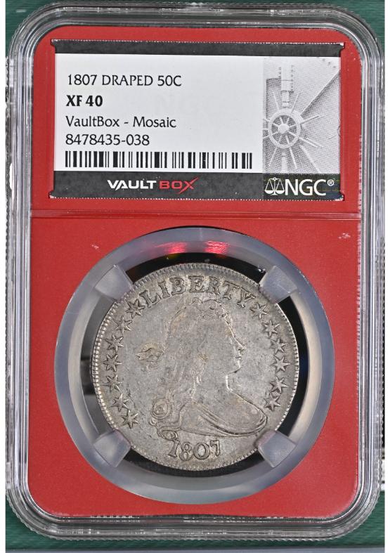1807 DRAPED 50C NGC XF40 FRONT