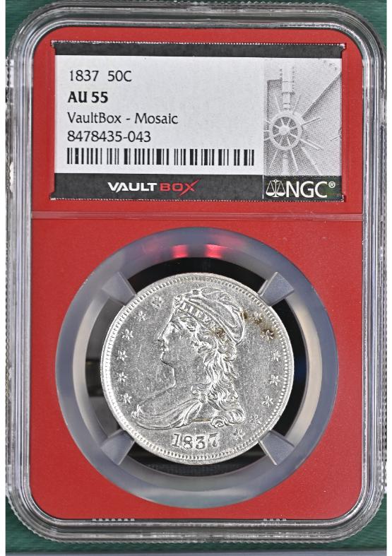 1837 50C NGC AU55 FRONT