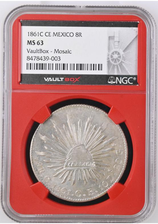 1861C CE MEXICO 8R NGC MS63 FRONT