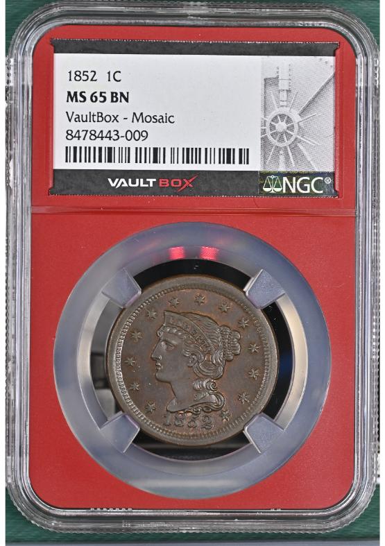 1852 1C NGC MS65BN FRONT