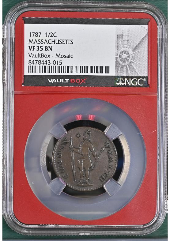 1787 1/2C MASSACHUSETTS NGC VF35BN FRONT