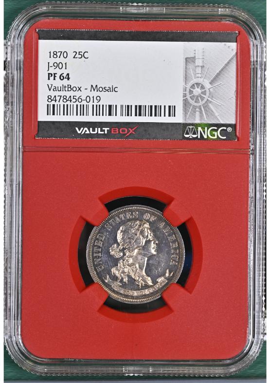 1870 25C J-901 NGC PF64 FRONT
