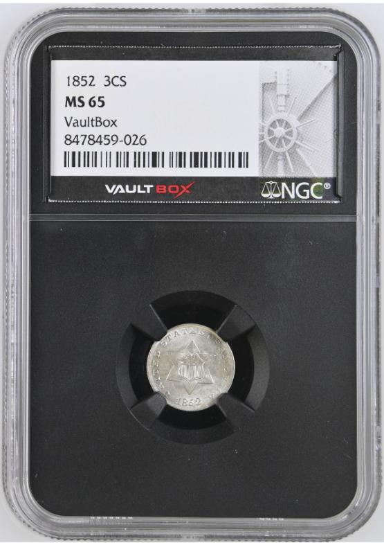1852 3CS NGC MS65 FRONT
