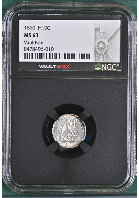 1860 H10C NGC MS63 FRONT