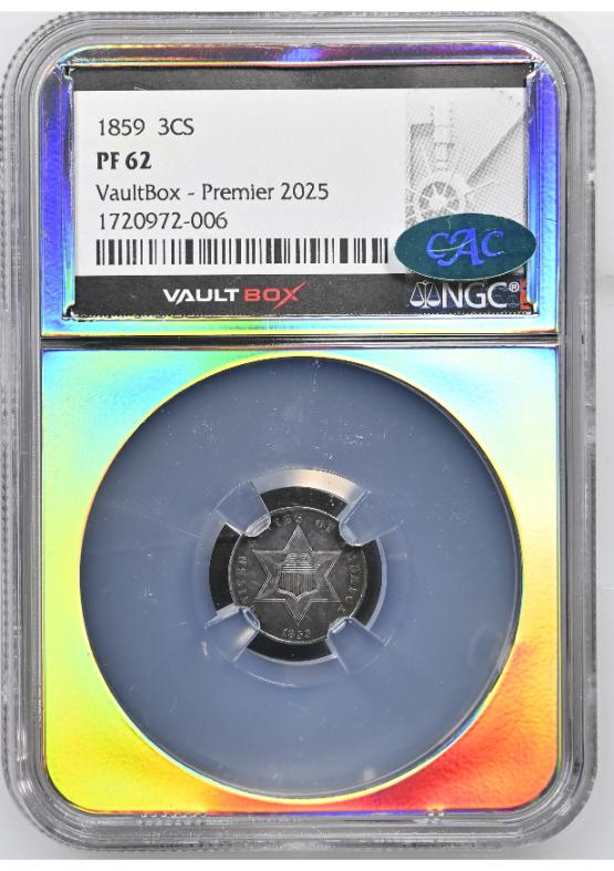 1859 3CS NGC PF62 CAC FRONT