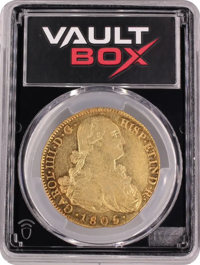 1805-P JT 8 ESC COLOMBIA PCGS AU53 FRONT