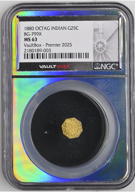 1880 OCTAG INDIAN G25C BG-799X NGC MS63 FRONT