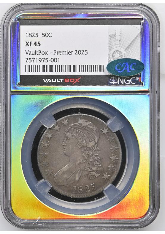 1825 50C NGC XF45 CAC FRONT