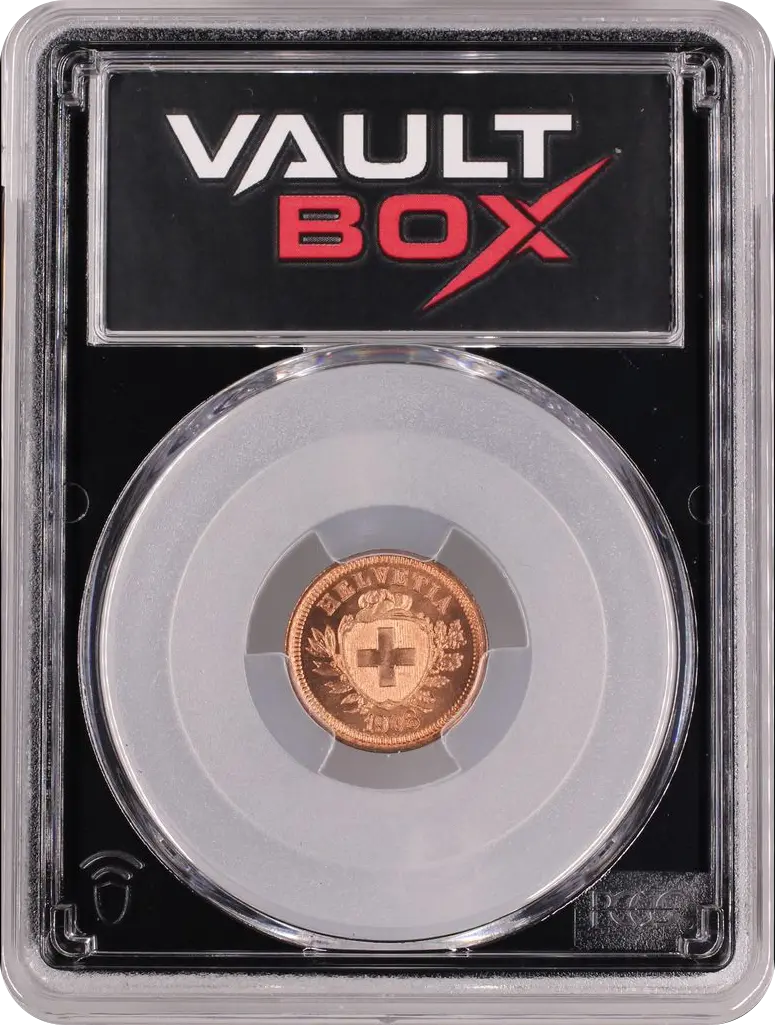 1908 B 1 RAP KM-3.2 SWITZERLAND PCGS MS66RD FRONT