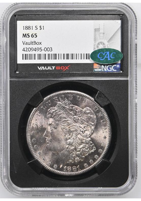 1881-S $1 NGC MS65 CAC FRONT