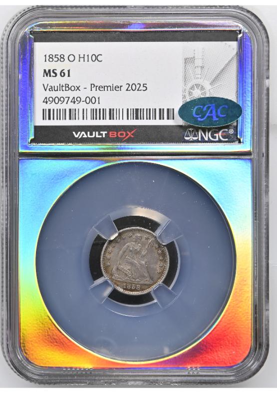 1858-O H10C NGC MS61 CAC FRONT