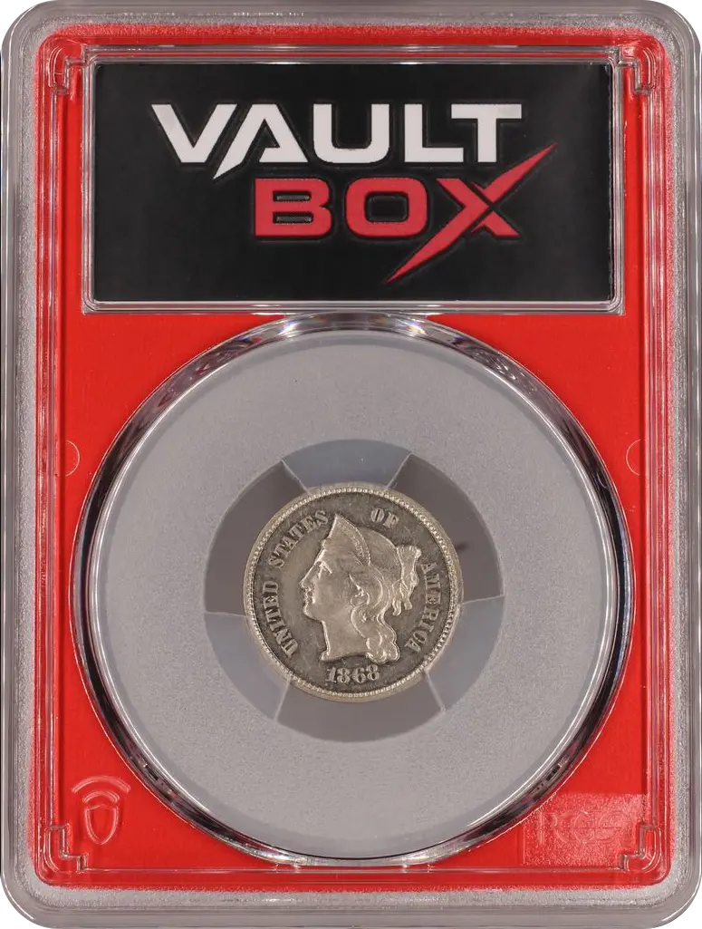 1868 3CN J-618 PCGS PR62 FRONT
