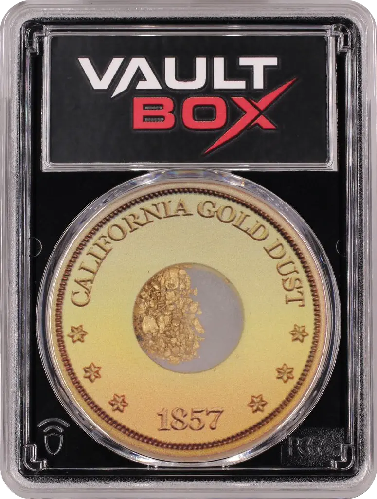 1857 DBL PINCH DOUBLE PINCH OF GOLD S.S. CENTRAL AMERICA PCGS GENUINE FRONT